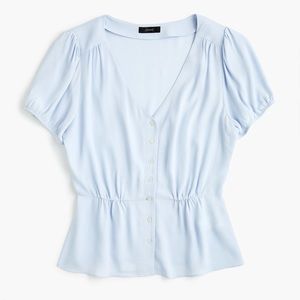 Jcrew light blue peplum top size 6 Tall NWT
